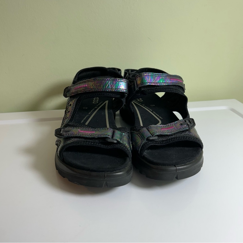 ecco Yucatán Sandals Women’s EU 40 US 9/9.5 Black Multi Iridescent Sport Hiking - Picture 5 of 11